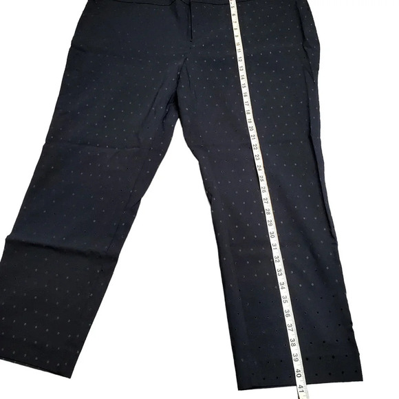Charter Club Woman's Black Embroidered Polka Dot Pants - Picture 2 of 6